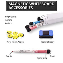 Load image into Gallery viewer, Prefer Green Magnetic Dry Eraser White Board Sheet for Kitchen Refrigerator with Stain Resistant Technology, Organizer &amp; Planner Whiteboard 12” X 8”, Include 1 Eraser, 3 Markers &amp; 6 Fridge Magnets
