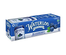 Load image into Gallery viewer, Waterloo Sparkling Water, Blueberry Naturally Flavored, 12 Fl Oz Cans, Pack of 12 | Zero Calories | Zero Sugar or Artificial Sweeteners | Zero Sodium
