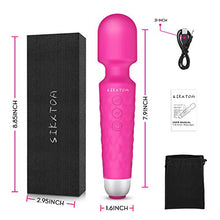 Load image into Gallery viewer, SIKXTOA Powerful Wand Massager with 20 Vibration Modes 8 Speeds, Wireless Handheld Waterproof Quiet Rechargeable Portable Personal Full Body Massager Relieve Muscle Stress Relaxing Body - Rose
