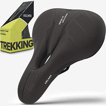 Load image into Gallery viewer, Velmia Bike Saddle for [Trekking Bikes] - Comfortable seat for Men and Women with Innovative 3-Zone-Concept &amp; Memory Foam - Waterproof Bicycle Saddle with Ergonomic Design &amp; Video (Trekking)
