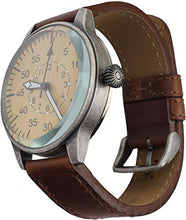 Load image into Gallery viewer, Mil-Tec Luftwaffe Me109 Aviator Vintage German WW2 Flieger Pilot Mens Watch - Military Easy to Read Calfskin Brown Leather Strap 3Atm Analog Quartz
