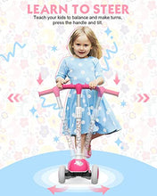 Load image into Gallery viewer, Mountalk Toddler Foldable Scooter for Kids, 3 Wheels Scooter for Boys and Girls with Adjustable Heights and LED Wheels(Kitten)

