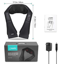 Load image into Gallery viewer, Naipo Shiatsu Back and Neck Massager with Heat Deep Kneading Massage for Neck, Back, Shoulder, Foot and Legs, Use at Home, Car, Office
