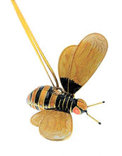 Load image into Gallery viewer, Kubla Crafts Cloisonne Articulated Enamel Bumblebee Christmas Ornament, Accented with Austrian Crystals, 2.75 Inches Wide
