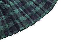 Load image into Gallery viewer, Women's Elastic Waist Plaid Pleated Skirt Tartan Skater School Uniform Mini Skirts (XX-Large, Series 5 Green)
