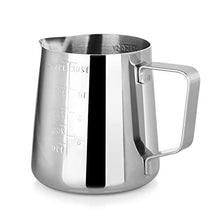 Load image into Gallery viewer, New Star Foodservice 28829 Commercial Grade Stainless Steel 18/8 12 oz Frothing Pitcher and Die Cast Aluminum Tamper Combo Set, Silver
