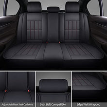 Load image into Gallery viewer, SPEED TREND Leather Car Seat Covers, Premium PU Leather &amp; Universal Fit for Auto Interior Accessories, Automotive Vehicle Cushion Cover for Most Cars SUVs Trucks (ST-003 Full Set, Black&amp;RED)
