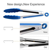 Load image into Gallery viewer, Hotec Premium Stainless Steel Locking Kitchen Tongs with Silicon Tips, Set of 3-7", 9" and 12"
