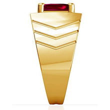 Load image into Gallery viewer, 18K Yellow Gold Cushion Cut Ruby Mens Ring
