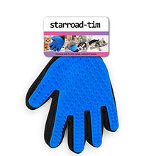 Load image into Gallery viewer, STARROAD-TIM Pet Grooming Glove Hair Remover Brush Gentle Deshedding Efficient Pet Mitt Pet Massage Gloves Left &amp; Right Hand Draw Dog Cat Horse Long Short Fur (1Pair Left &amp; Right Hand (Blue))

