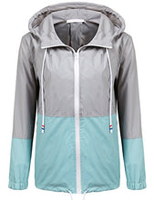 Load image into Gallery viewer, Soteer Women's Waterproof Raincoat Outdoor Hooded Rain Jacket Windbreaker (Lake Blue XL)
