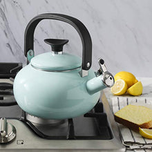 Load image into Gallery viewer, Kenmore Broadway Enamel on Steel Tea Kettle, 1.5-quart, Glacier Blue
