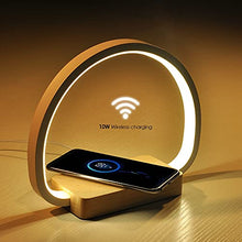 Load image into Gallery viewer, Bedside Table Lamp with USB Port, Table Light with Wireless Charger, Night Light with Touch Control 3 Color Modes&amp;Stepless Dimming for Reading, Bedside, Bedroom, Living Room, Nightstands, Office Use
