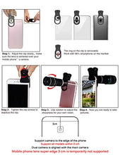 Load image into Gallery viewer, Cell Phone Camera Lens Kit,11 in 1 Universal 20x Telephoto Lens,0.63Wide Angle+15X Macro+198°Fisheye+2X Telephoto+Kaleidoscope+CPL/Starlight/Eyemask/Tripod/Remote,for Most Smartphone (Black)
