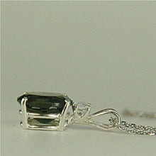 Load image into Gallery viewer, Moldavite Faceted 10x8mm Sterling Silver Necklace Pendant Natural Untreated
