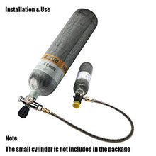 Load image into Gallery viewer, Gurlleu Carbon Fiber Air Tank, 30 Cu Ft / 4500 PSI, CE Approved, PCP Paintball Compressed Air System with Regulator Valve (Empty Bottle) (Side Gauge Set)
