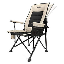Load image into Gallery viewer, Realead Oversized Camping Chairs Heavy Duty Folding Chair Padded Support 400 LBS,Portable Outdoor Lawn Chairs with Cup Holder,Adjustable High Back Beach Camp Chair with Lumbar Back Support for Outside
