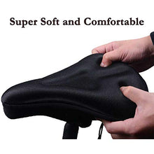 Load image into Gallery viewer, Karetto Bike Gel &amp; Foam Seat Cover Excercise Bicycle Saddle Cover with Drawstring, Rain and Dust Resistant，Reflective Band Bandanas ，Soft Cover for Mountain, Road and Cruiser Bikes…
