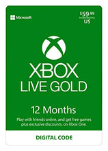 Load image into Gallery viewer, Xbox Live Gold: 12 Month Membership [Digital Code]
