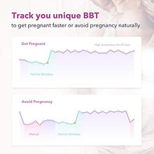 Load image into Gallery viewer, Digital Basal Thermometer, High-Precision Oral Thermometer with Backlit &amp; LCD, 1/100th Degree and Memory Recall Thermometer with APP(iOS &amp; Android) for Nature Family Planning and Fever, Purple
