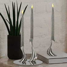 Load image into Gallery viewer, Furora LIGHTING Silver Glitter Flameless Candles Battery Operated, Remote Controlled Pillar Candles and Votive Candles Bundle with 4 Pack Silver Taper Candles with Timer for Christmas Table Decoration
