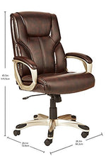 Load image into Gallery viewer, AmazonBasics High-Back, Leather Executive, Swivel, Adjustable Office Desk Chair with Casters, Brown
