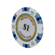 Load image into Gallery viewer, Clay Poker Chips 14 Gram Monte Carlo-Pack of 50 Chips ($10 DarkBlue)
