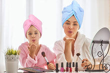 Load image into Gallery viewer, YoulerTex Microfiber Hair Towel Wrap for Women, 2 Pack 10 inch X 26 inch, Super Absorbent Quick Dry Hair Turban for Drying Curly, Long &amp; Thick Hair (Blue+Pink)
