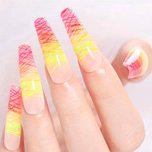 Load image into Gallery viewer, Spider Gel for Nail Art Glow in The Dark Drawing Glue 6 Colors Nail Art Wire Drawing Gel for Line with Gel Paint Design Nail Art Kit with Draw Brush
