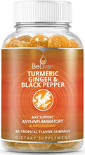 Load image into Gallery viewer, Turmeric Curcumin Gummies with Ginger &amp; Black Pepper Extract, Joint Support and Pain Relief. Anti-Inflammatory, Chews for Adults &amp; Kids, 60 Chewable Gummy Vitamins
