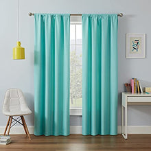 Load image into Gallery viewer, ECLIPSE Kendall Modern Blackout Thermal Rod Pocket Window Curtain for Bedroom or Living Room (1 Panel), 42" x 63", Pool

