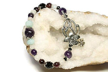Load image into Gallery viewer, Stress Relief and Anti Anxiety Bracelet-Natural Gemstones Rose Quartz, Amazonite, Amethyst, Black Onyx, Moonstone, Garnet, crystal healing, holistic wellness jewelry

