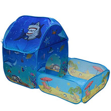 Load image into Gallery viewer, Vokodo Kids Pop Up Tent with Play Pen Area Beach Marine Animal Theme Folding Indoor Outdoor Playhouse Tunnel Pretend Imagination Creative Learning Toy Gift for Preschool Children Boys Girls Toddlers
