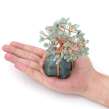 Load image into Gallery viewer, Top Plaza Chakra Healing Crystals Copper Money Tree Wrapped On Natural Green Aventurine Base Feng Shui Luck Figurine
