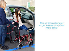Load image into Gallery viewer, NOVA Medical Products Lightweight Transport Chair with Removable &amp; Flip Up Arms for Easy Transfer, Anti-Tippers Included, Red, 19"
