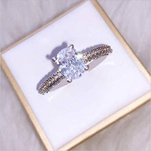 Load image into Gallery viewer, Duan Oval Cut White Topaz Natural Gemstone Ring in Sterling Silver Women Cubic Zirconia 3ct CZ Engagement Wedding Band Ring Size 6-10 (Size 7)
