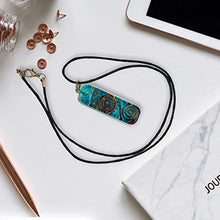 Load image into Gallery viewer, Orgone Pendant with Aquamarine Crystal and Healing Stones for Emf Protection - Healing Crystals Chakra Necklace - Crystal Jewelry for Women - Chakra Stones Based Crystal Pendant Necklace for Men
