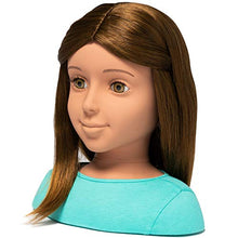 Load image into Gallery viewer, I'm A Stylist Styling Head Deluxe Lucy - Doll Mannequin Head, Interchangeable Wig, Synthetic Fiber Brown Hair Includes Magnetic Lashes, Hair Accessories, Earrings &amp; Face Gems for Kids 8+ Years - 13"
