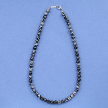 Load image into Gallery viewer, GAVU Handcrafted Men's Healing Crystal Snowflake Obsidian Necklace 24"
