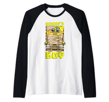 Load image into Gallery viewer, Mademark x SpongeBob SquarePants - SpongeBob Mummy’s Boy Funny Halloween Costume Mom Son Boys Raglan Baseball Tee
