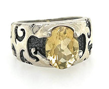Load image into Gallery viewer, Natural 2ct Golden Citrine 925 Solid Sterling Silver Unisex Ring Size 7.25
