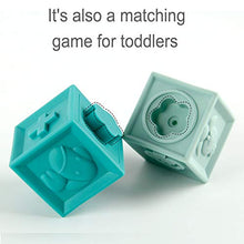 Load image into Gallery viewer, Mini Tudou Baby Blocks Soft Building Blocks Baby Toys Teethers Toy Educational Squeeze Play with Numbers Animals Shapes Textures 6 Months and Up 12PCS
