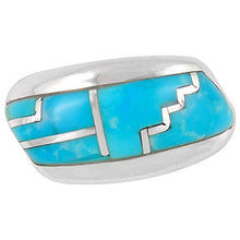 Load image into Gallery viewer, Turquoise Ring Sterling Silver 925 Genuine Gemstones Size 6 to 11 (Turquoise, 6)
