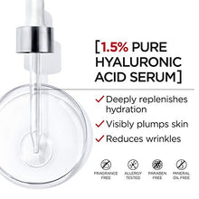 Load image into Gallery viewer, Hyaluronic Acid Serum for Skin, L'Oreal Paris Skincare Revitalift Derm Intensives 1.5% Pure Hyaluronic Acid Face Serum, Hydrates, Moisturizes, Plumps Skin, Reduces Wrinkles, Anti Aging Serum, 1 Oz
