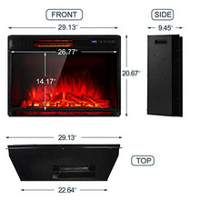 Load image into Gallery viewer, YODOLLA 29 Inch Electric Fireplace Insert, Recessed Mounted &amp; Freestanding Electric Fireplace Heater with Remote Control,Black
