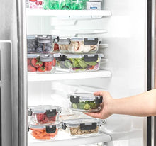 Load image into Gallery viewer, JoyFul by JoyJolt 24pc Borosilicate Glass Storage Containers with Lids. 12 Airtight, Freezer Safe Food Storage Containers, Pantry Kitchen Storage Containers, Glass Meal Prep Container for Lunch
