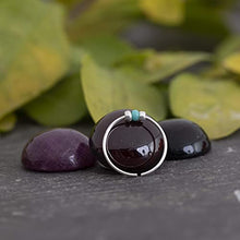 Load image into Gallery viewer, Turquoise Beads piercing Nose Hoop - 24 gauge very Thin Nose Hoop - 925 Sterling Silver Tiny Piercings Nose Rings hoop
