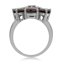 Load image into Gallery viewer, Silvershake 8.15ct. Natural Garnet White Gold Plated 925 Sterling Silver Flower Cluster Cocktail Ring Size 11
