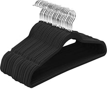 Load image into Gallery viewer, Utopia Home Premium Velvet Hangers - Pack of 50-360-degree rotatable Hook - Durable &amp; Slim - Non Slip Hangers for Coat Hangers - Pant Hangers - Black

