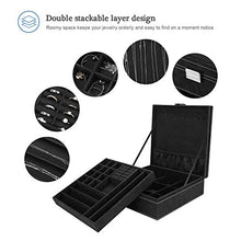 Load image into Gallery viewer, ProCase Jewelry Box Organizer for Women Girls, Two Layer Jewelry Display Storage Holder Case for Necklace Earrings Bracelets Rings Watches -Black
